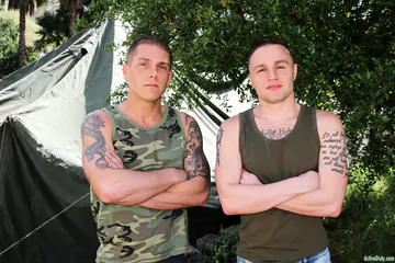 Guys flip fucking and cumming