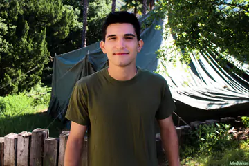 Black haired guy with a pretty big cock