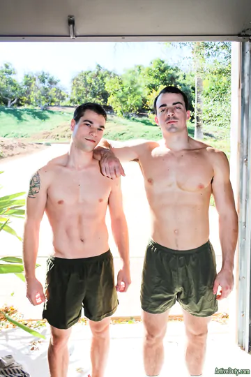 Fit army guys sucking and fucking