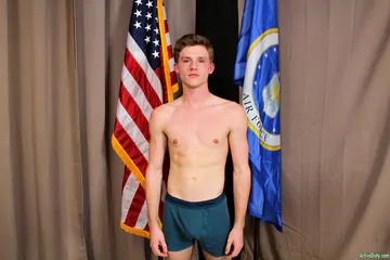 Cute twink showing shaved cut cock