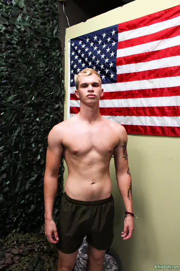 Blonde guy getting naked