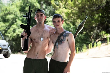 Army guys fucking in a tent