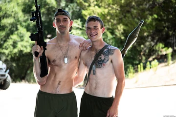 Army guys fucking in a tent
