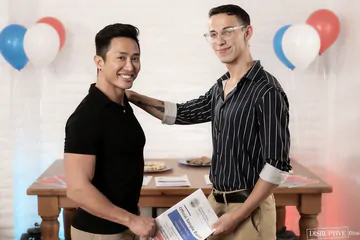 Hot Asian guy fucking a white dude