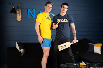 Horny college guys bareback fucking