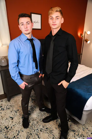 Guys in a hotel room having sex