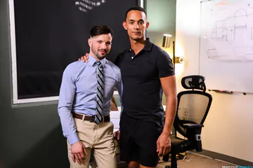 Horny guys having bareback sex