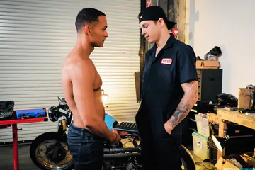Two guys in a garage fucking