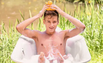 Nude Belami boys in the garden