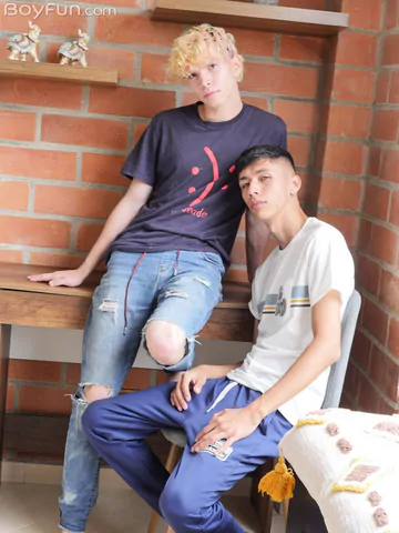 Boy with a curved cock getting fucked