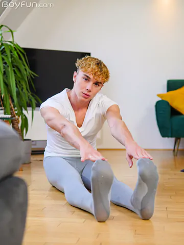 Handsome tall twink getting naked