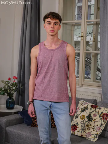 Tall twink showing dick and asshole
