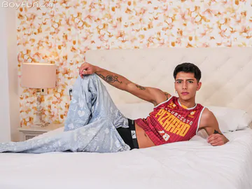 Sexy boy with a banana cock