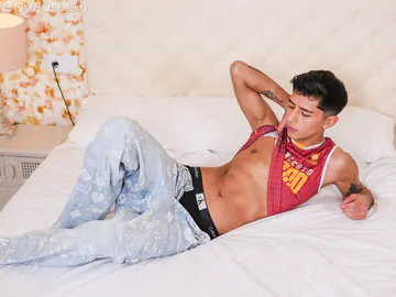 Sexy boy with a banana cock