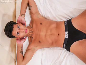 Sexy boy with a banana cock