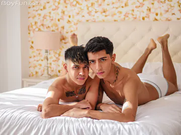 Handsome Latino boys bareback fucking