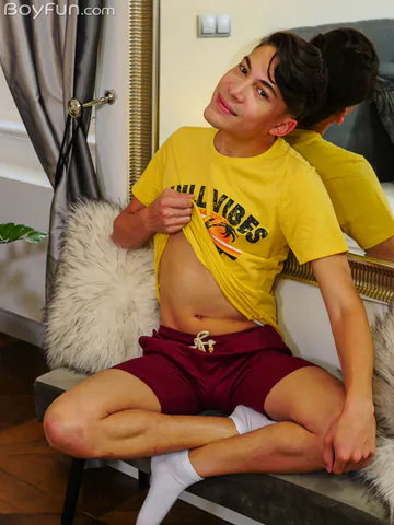 Horny boy showing ass and cock