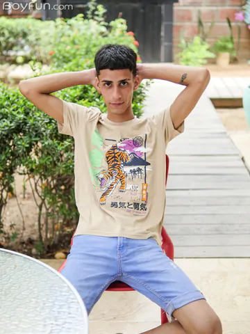 Slim Latin twink getting naked