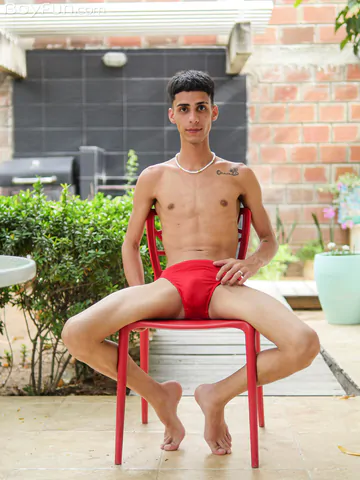 Slim Latin twink getting naked