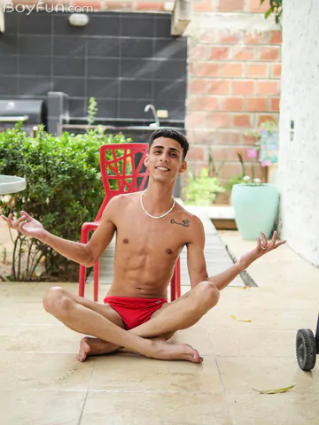 Slim Latin twink getting naked
