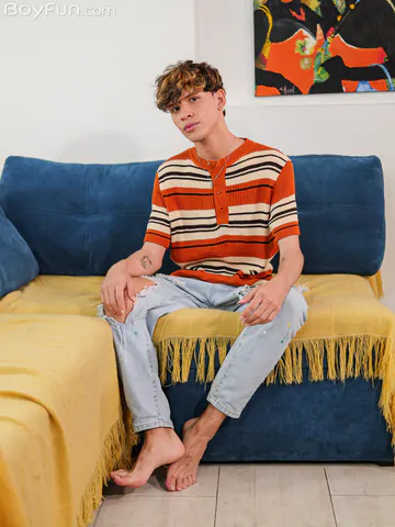 Latino boy with a sexy banana cock