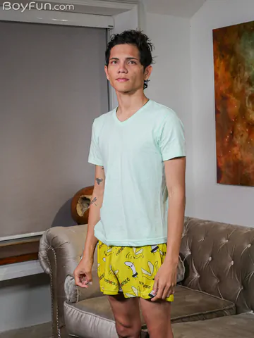 Gay boy playing with his fat dick