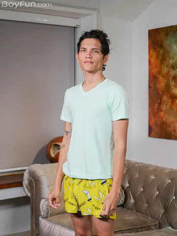 Gay boy playing with his fat dick