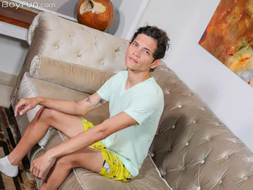 Gay boy playing with his fat dick