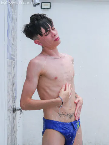 Boys in bed bareback fucking