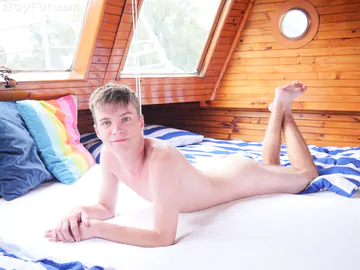 Twink with hairy feet showing dick