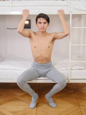 Handsome twink with a curved dick