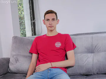 Twink with a very curved penis