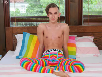 Handsome guy showing his goods