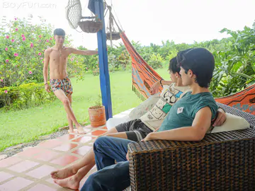 Three Latino boys having some fun