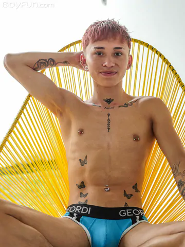 Latino boy with a shaved cock