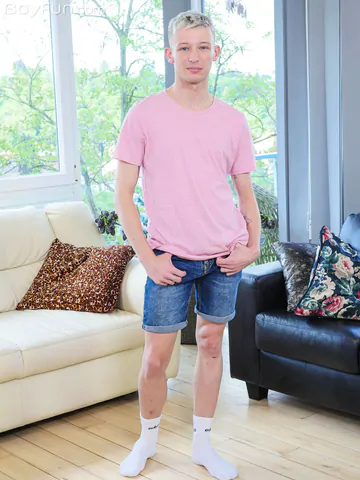 Blonde boy with a fat cock