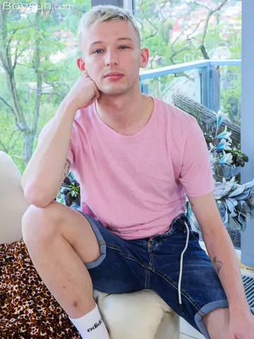 Blonde boy with a fat cock