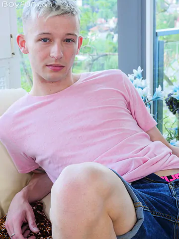 Blonde boy with a fat cock