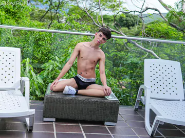 Latino boy showing cock and ass