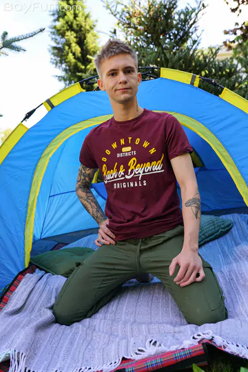 Big cock boy on a camping trip