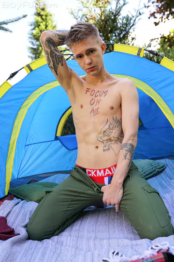 Big cock boy on a camping trip