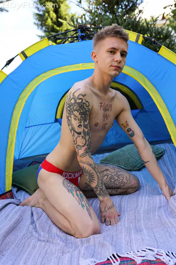 Big cock boy on a camping trip