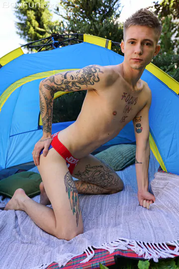 Big cock boy on a camping trip