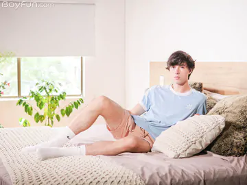 Handsome boy with a big cut cock