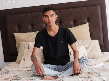 Skinny boy with a big snake cock