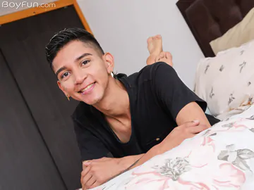 Skinny boy with a big snake cock