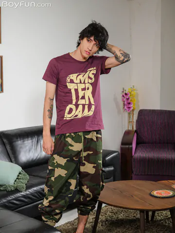 Tattooed boy with a nice package