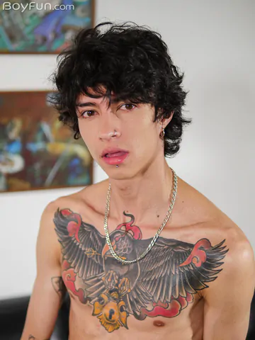 Tattooed boy with a nice package