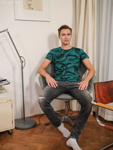 Hot boy with a hairy penis