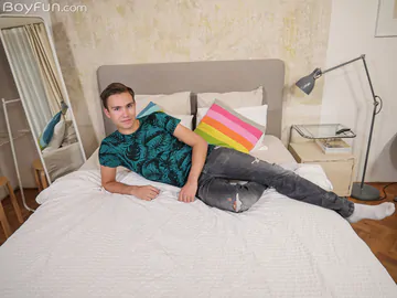 Hot boy with a hairy penis